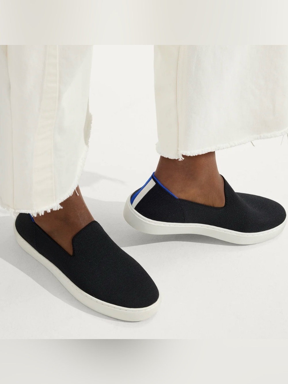 Rothys the Original Slip On Sneaker in Black Solid- Sz 9